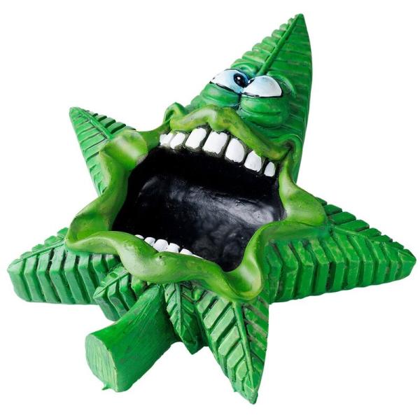 Aschenbecher "Hanfblatt grün"